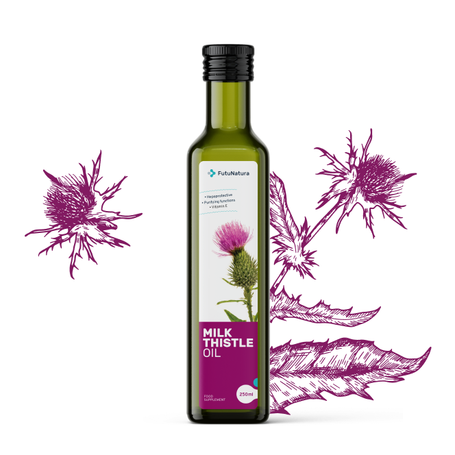 100% óleo de cardo-mariano