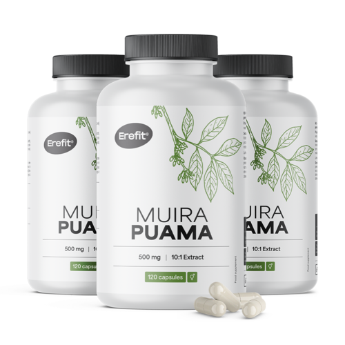 3x Muira Puama 5000 mg, total de 360 cápsulas