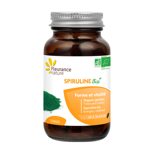 BIO Spirulina com vitaminas A e B12.