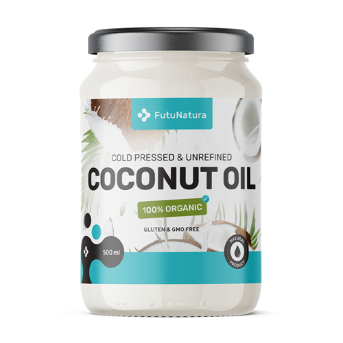 Óleo de coco BIO – prensado a frio, não refinado, 500 ml