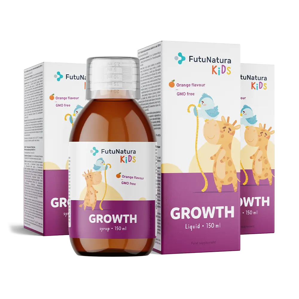 GROWTH – Suplemento em forma líquida para crianças durante o período de crescimento