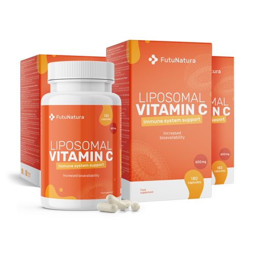 3x Vitamina C lipossomal 1200 mg, total de 540 cápsulas
