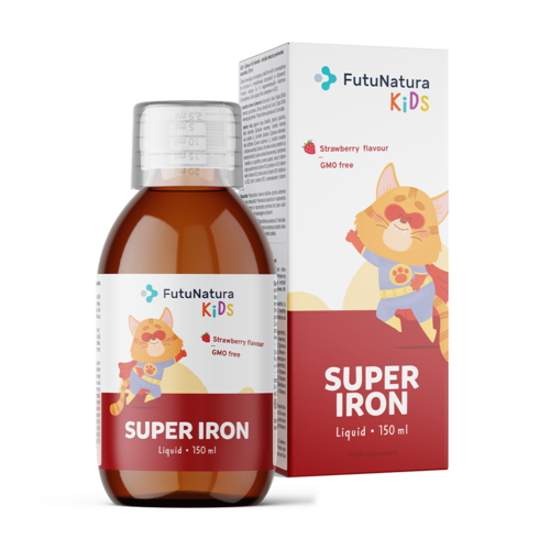 Super Iron:  Ferro + Vitaminas B – Suplemento em forma líquida para crianças, 150 ml