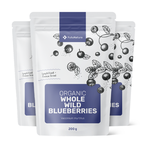 3x BIO Mirtilos Selvagens – inteiros, total de 600 g