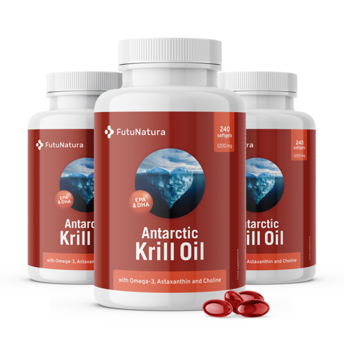 3x Óleo de krill 1200 mg, total de 720 cápsulas moles