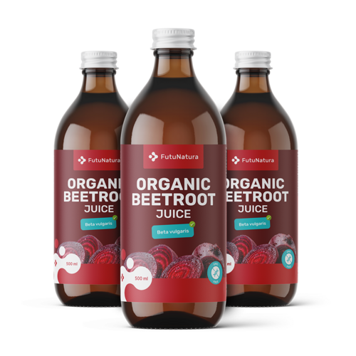 3x BIO Sumo de beterraba vermelha, total de 1500 ml