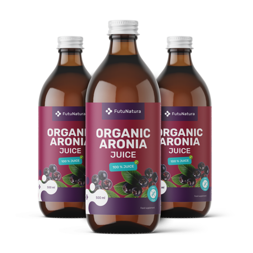 3x BIO sumo de arónia, total de 1500 ml