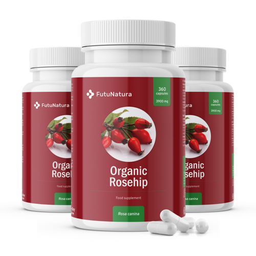3x BIO Rosa mosqueta, total de 1080 cápsulas