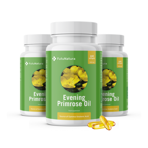 3x Óleo de onagra 1000 mg, total de 720 cápsulas moles