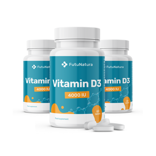 3x Vitamina D3, 4000 UI, total de 180 comprimidos