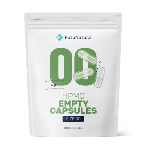 Cápsulas vegana HPMC, tamanho 00