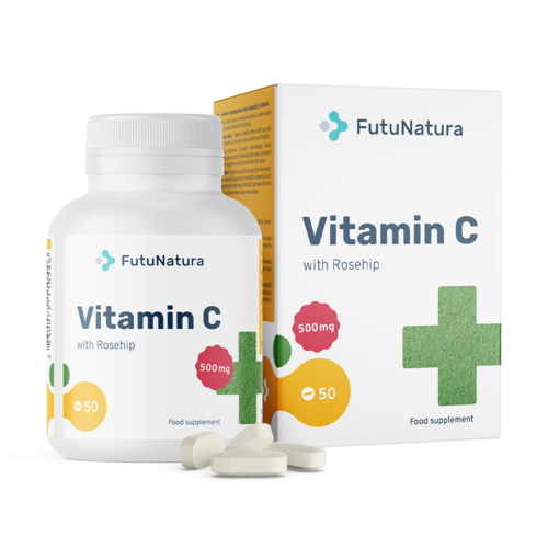 Vitamina C com rosa-canina, 50 comprimidos