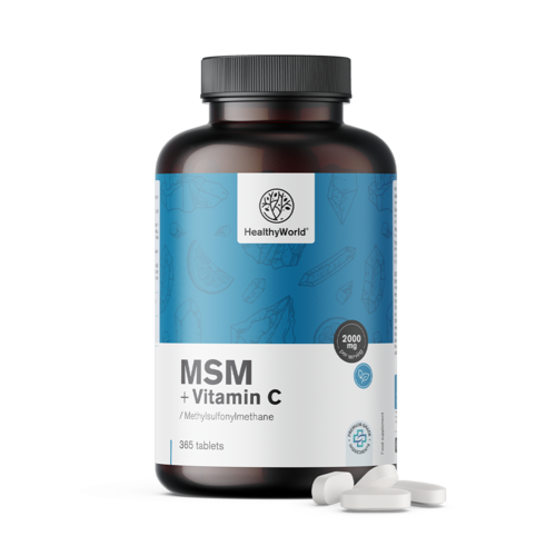 MSM 2000 mg - com vitamina C, 365 comprimidos