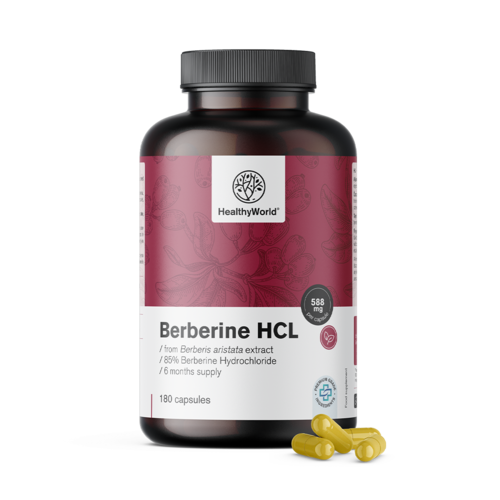 Berberina HCL 500 mg, 180 cápsulas