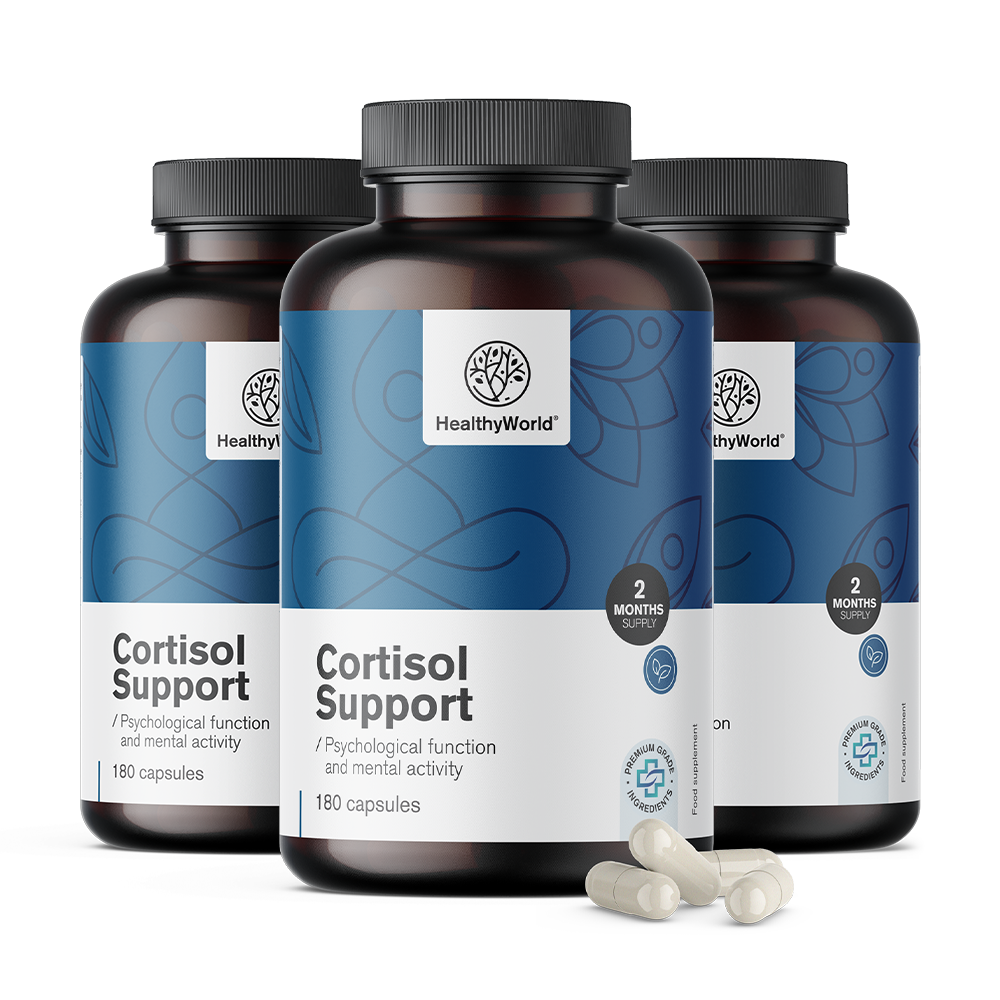 3x Cortisol Support Corti Support kapsule za podporo kognitivnega delovanja