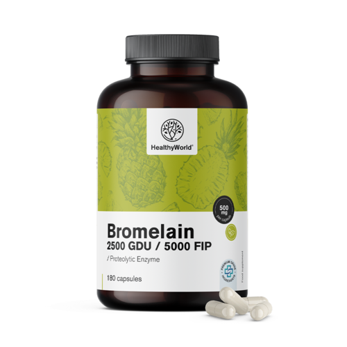 Bromelaína 500 mg, 180 cápsulas
