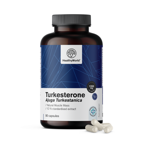 Turkesterona 1200 mg, 90 cápsulas