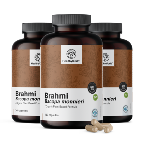 3x Brahmi 600 mg, total de 720 cápsulas