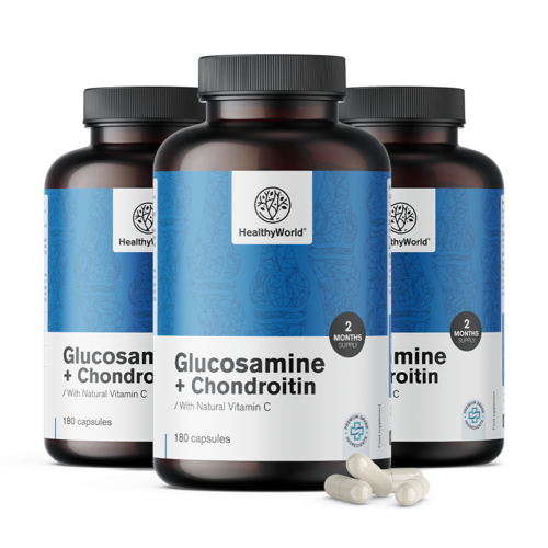 3x Glucosamina + condroitina, total de 540 cápsulas