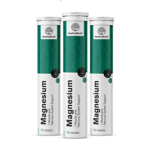 3x Magnésio – pastilhas efervescentes, total de 60 pastilhas efervescentes