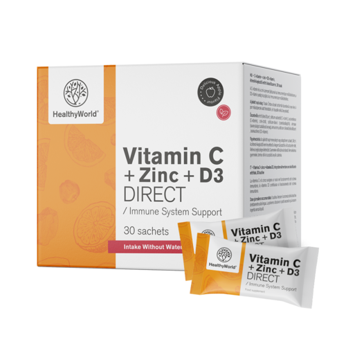 Vitamina C 500 + Zinco + D3 DIRECT, 30 saquetas