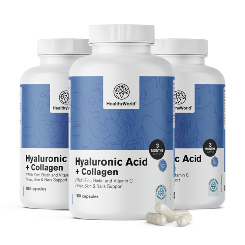 3x Ácido hialurónico + complexo de colagénio, total de 540 cápsulas