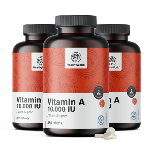 3x Vitamina A 10.000 i.u., total de 1095 comprimidos