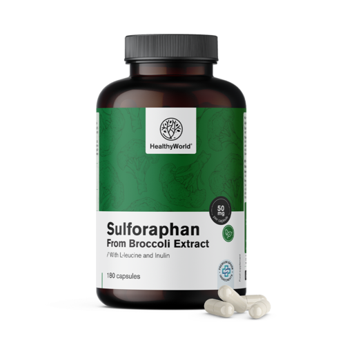 Sulforafano – extrato de brócolos 50 mg, 180 cápsulas