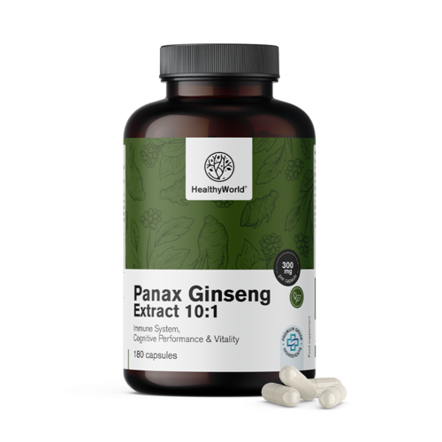 Panax ginseng 300 mg – extrato de ginseng 10:1, 180 cápsulas