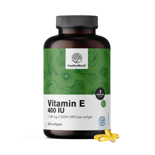 Vitamina E 400 UI, 240 cápsulas moles