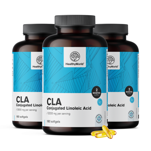 3x CLA 3000 mg – ácido linoleico conjugado, total de 540 cápsulas moles