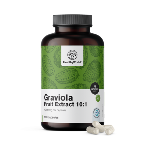 Graviola 200 mg – extrato 10:1, 180 cápsulas