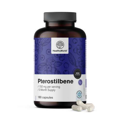 Pterostilbeno 150 mg, 180 cápsulas