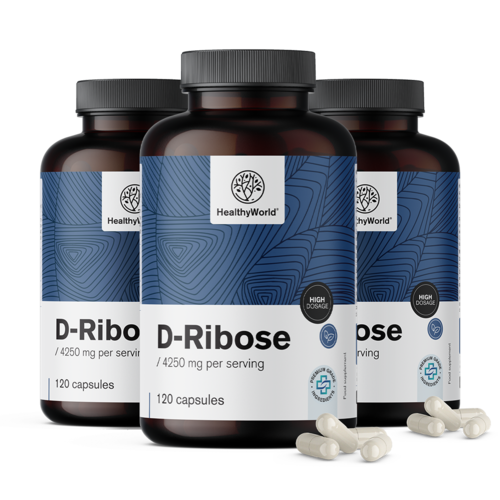 3x D-ribose 850 mg, total de 360 cápsulas