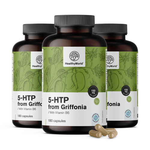 3x 5-HTP 150 mg – Griffonia Simplicifolia, total de 540 cápsulas