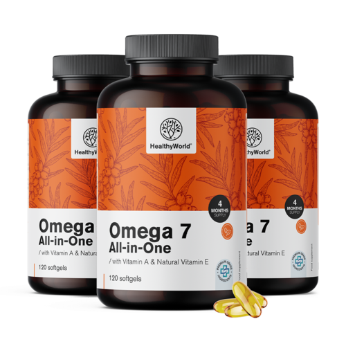 3x Omega-7 All-in-One, total de 360 cápsulas moles