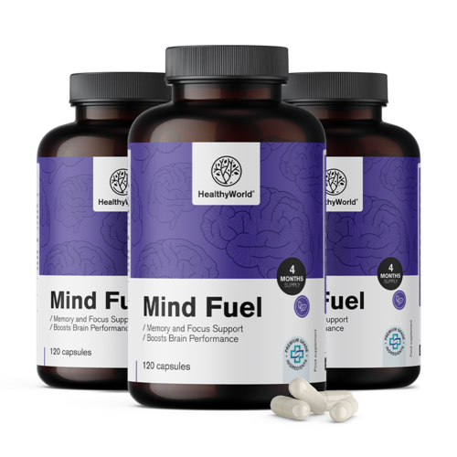 3x Mind Fuel - memória e concentração, total de 360 cápsulas