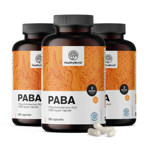 3x PABA 500 mg, total de 540 cápsulas