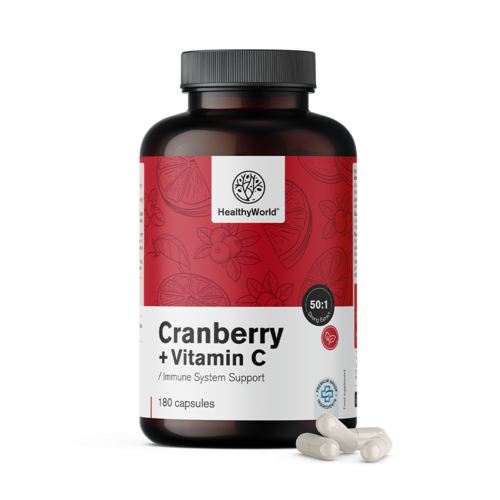 Extrato de arando com vitamina C, 180 cápsulas