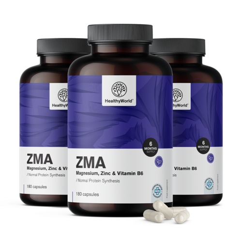 3x ZMA – magnésio, zinco e B6, total de 540 cápsulas