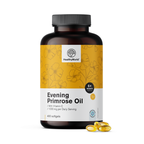 Óleo de onagra 1000 mg, 400 cápsulas moles