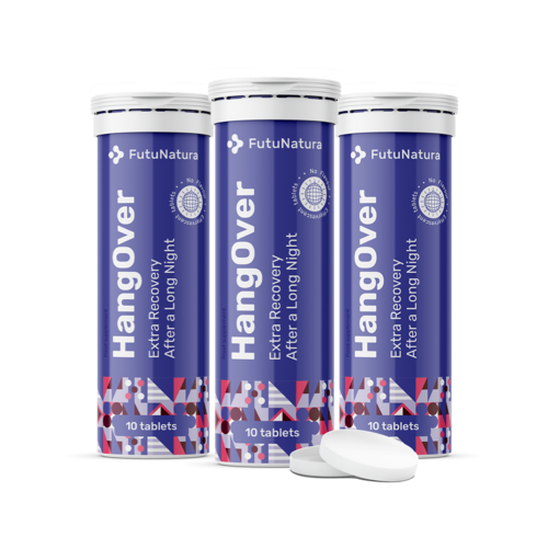 3x HangOver – comprimidos efervescentes, total de 30 comprimidos efervescentes