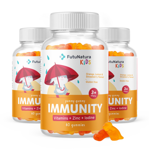 3x IMMUNITY – Gomas para crianças para o sistema imunitário, total de 180 gomas