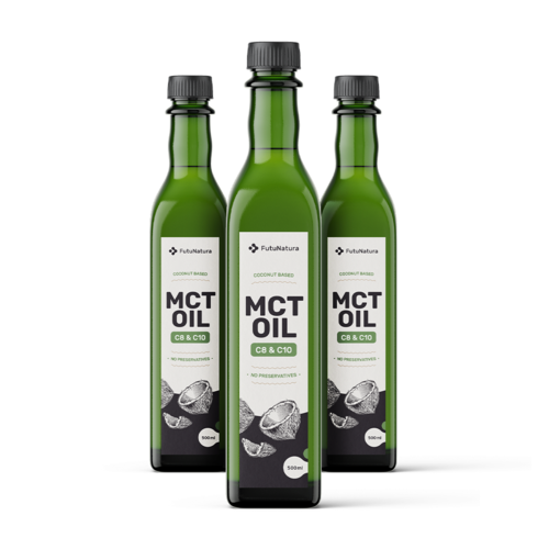 3x MCT C8:C10 Óleo de coco premium, total de 1500 ml