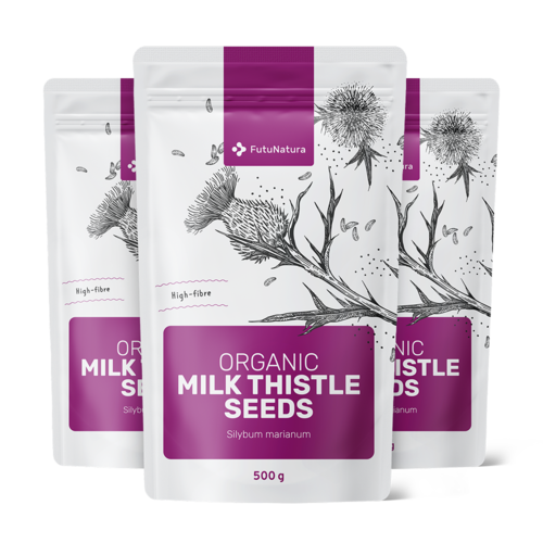 3x Cardo-mariano BIO - sementes, total de 1500 g