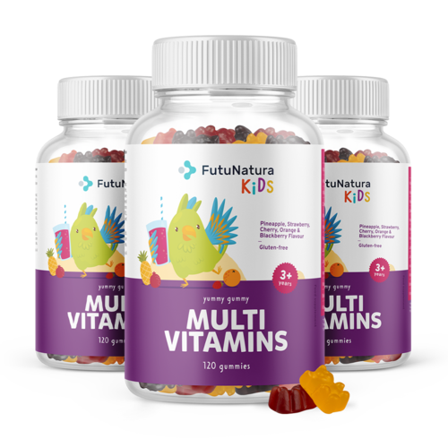3x MULTI VITAMINS – Gomas para crianças com multivitaminas, total de 360 gomas