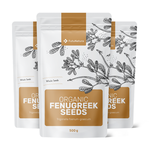 3x Sementes de feno-grego BIO, total de 1500 g