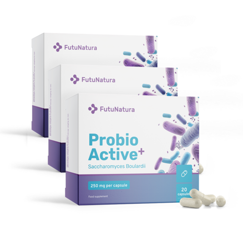 3x Probio Active PLUS – Saccharomyces boulardii 250 mg, total de 60 cápsulas