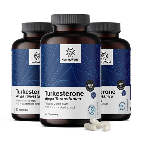 3x Turkesterona 1200 mg, total de 270 cápsulas