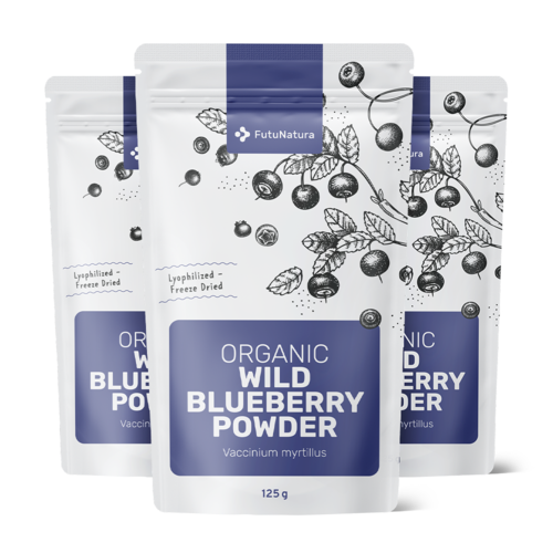 3x Mirtilos BIO em pó, total de 375 g